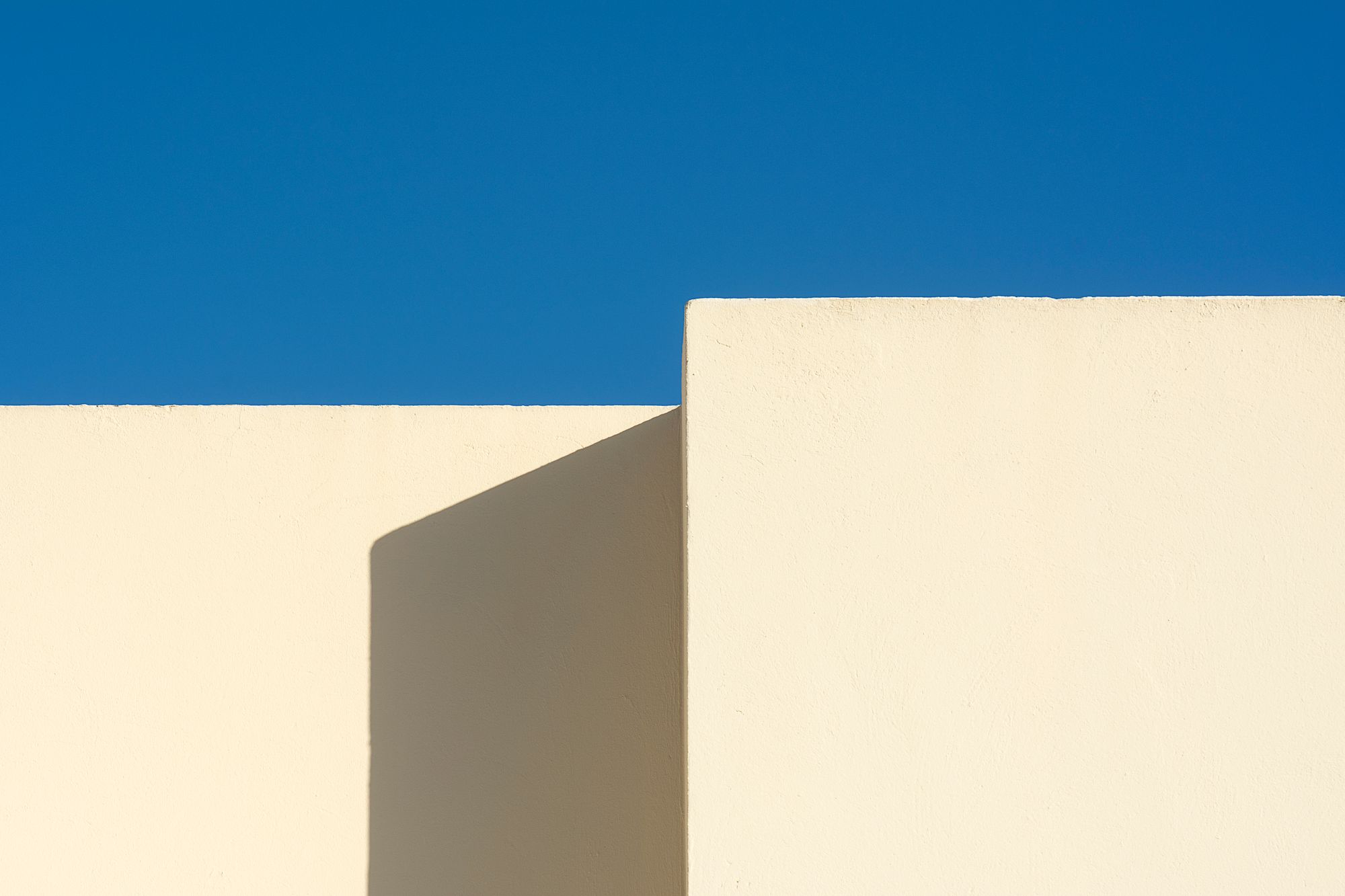 White walls and blue sky